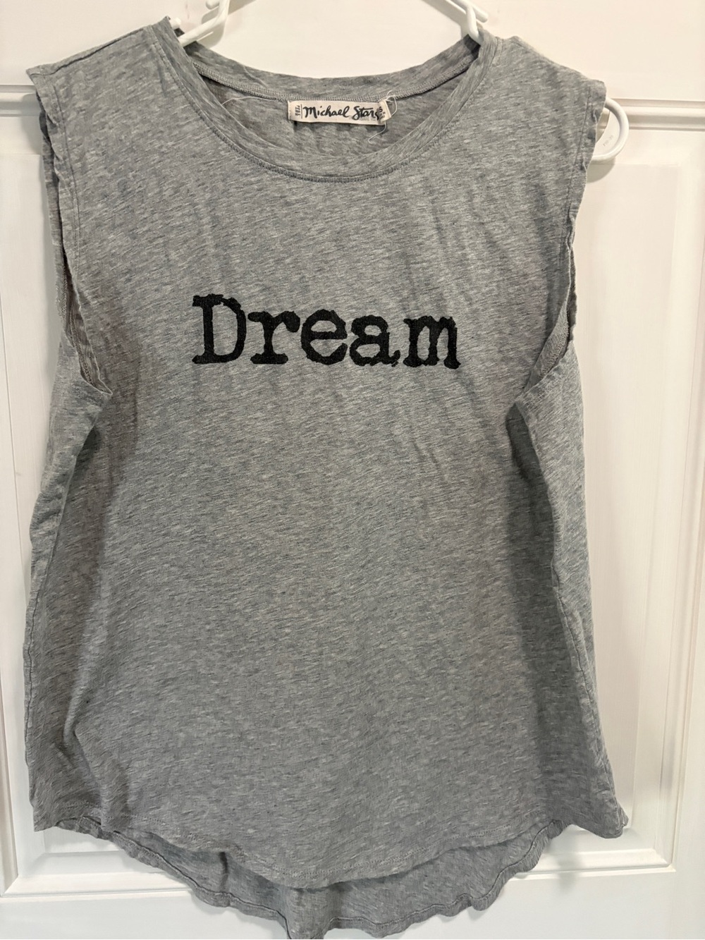 Michael Stars Gray 'Dream' Tank Top with Black Text